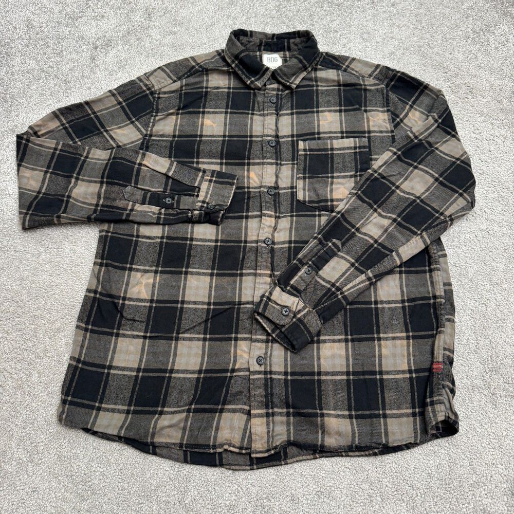 Urban Outfitters BDG Flannel Shirt Men Medium Plaid Long Sleeve Button Up Casual